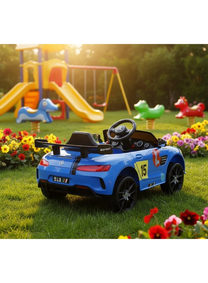 سيارة أطفال كهربائية بمحركين وريموت كنترول مع إضاءة وموسيقى 12 فولت مع وضعية الهزاز وأبواب قابلة للفتح وبمدخل USB - Image 4